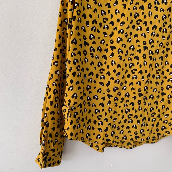 Yellow And Black Button down Blouse - Picture 13 of 15